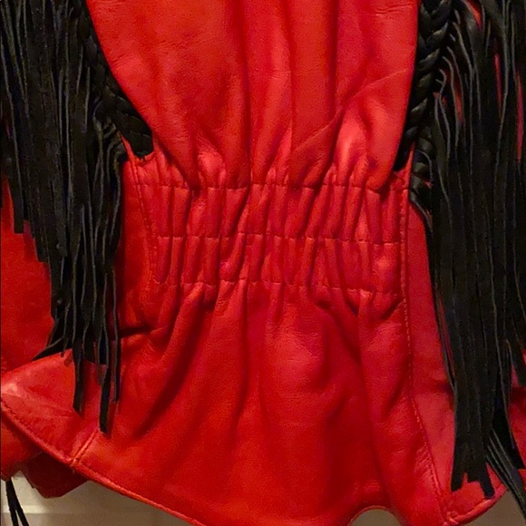 Red leather jacket - Picture 5 of 6
